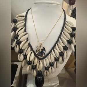 Shell and Bead Statement Necklace